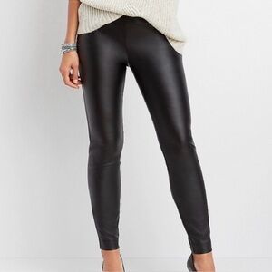 Maurices Black Faux Leather Look Leggings – Size Medium (Regular)